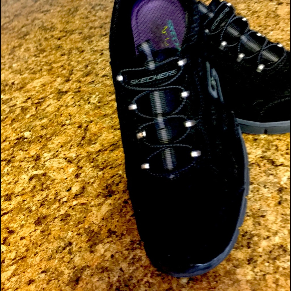 Skechers black slip on